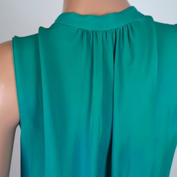Aritzia Babaton Benedict Silk Dress Sleeveless Lightweight Pleated Green Medium - Picture 6 of 16